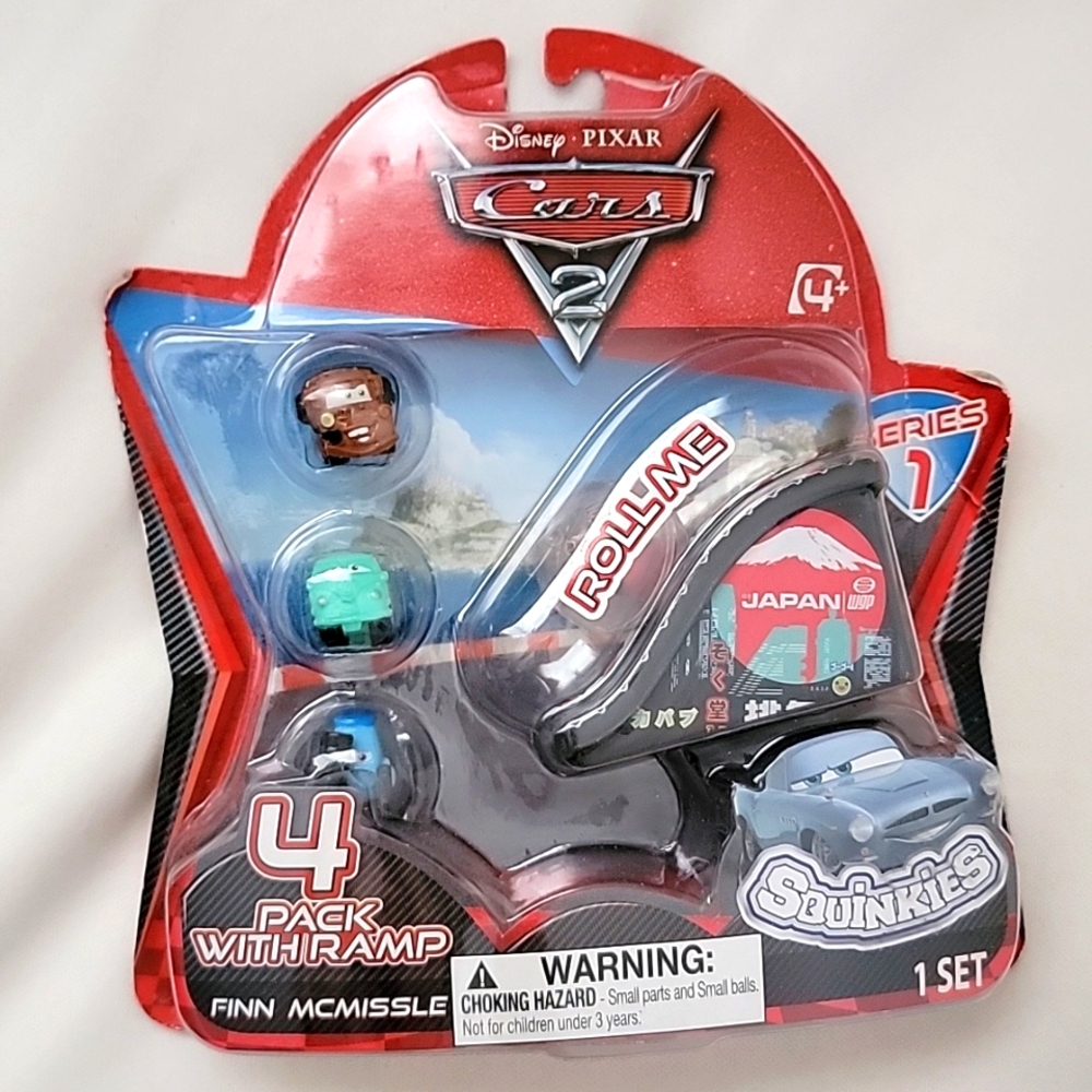 DISNEY Cars 2 Series 3 Squinkies 4-Pack With Ramp New in Package